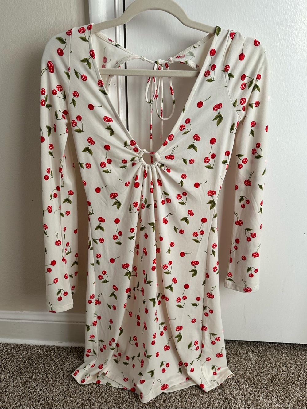 Urban Outfitters Sammie Long Sleeve Cherry Mini Dress - Picture 3 of 5